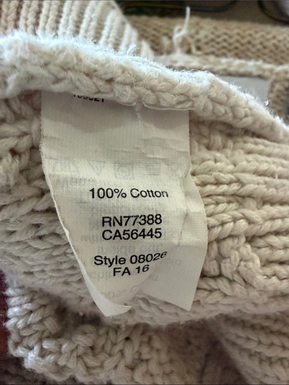 J. Crew fisherman’s cable